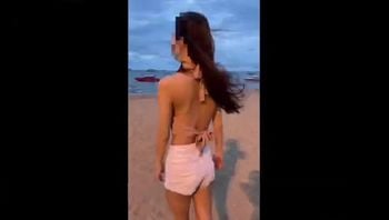一镜到底！和女神三亚旅游晚上开房干柴烈火
